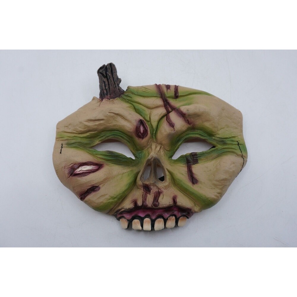 Vintage Seasons Zombie Monster Half Mask Teeth Adult Green Vinyl Elastic Strap